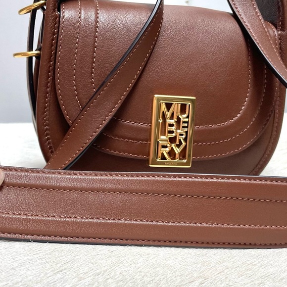 Mulberry mini Sadie Satchel in Silky Calf color Tan. - Picture 8 of 14